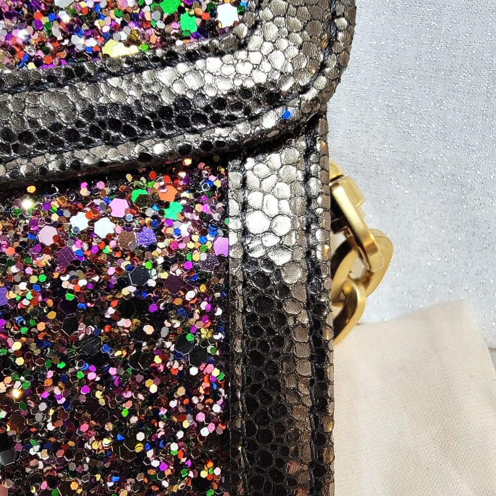 JIMMY CHOO Tilsa Glitter Clutch Wristlet - Picture 4 of 10